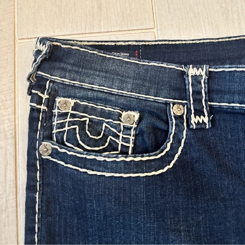 True Religion Jennie Curvy Skinnie Dark Blue Jeans Waist 36 - Picture 4 of 8